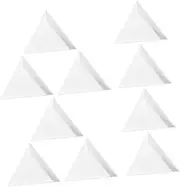 Ipetboom 40pcs Plastic White Triangle Sorting Trays for DIY Art and Jewelry Storage Durable Bead and Rhinestone Organizers Space Saving Design for Craft Projects and Nail Art