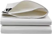 Small Multipurpose Cover, Tarp Sheet with Eyelets 500g/㎡ Heavy Duty Cover Tarp, White Double-Sided Sheet for Car, Garden, Wood, Outdoor Camping, Roofs Use(5x6m)