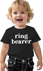[AG AGUU] Toddler Baby Boy Ring Bearer Shirts Cute Wedding Ring Dude T-Shirt Marriage Party Security Tees Summer Tops Clothes