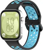 Compatible with Huawei Watch Fit 3 Band, Two-color Silicone Soft Material Replacement Straps, Smart Watch Wristband Sport Bands Bracelet for Watch Fit 3