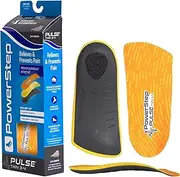 PowerStep Pulse 3/4 Orthotics - Arch Support Inserts + Pain Relief for Cleats & Tight Running Shoes - Insoles for Plantar Fasciitis, Mild Pronation, and Shin Splints, Gray, Men's 10-10.5 / Women's 12