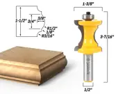 1-1/2" Bullnose & Cove Furniture Molding Router Bit - 1/2" Shank - Yonico 13100