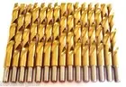15 HITACHI TITANIUM 1/2" HIGH SPEED STEEL DRILL BITS METAL GOLD HSS