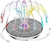 AISITIN 3.5W Solar Fountain with Lights Bird Bath Led Solar Water Pump with 3000mAh Battery Solar Powered Fountain for Garden, Pool, Fish Tank and Pond
