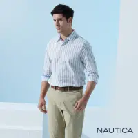 在飛比找momo購物網優惠-【NAUTICA】男裝 吸濕排汗休閒條紋長袖襯衫(白色)