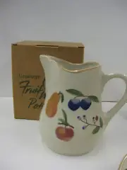 Longaberger Fruit Medley Pitcher Hand-Painted Pottery