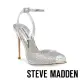 【STEVE MADDEN】FOXXIE 鑽面魚口繞踝高跟鞋(銀色)