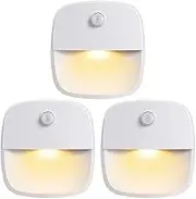 Pack ot 3 NUZAMAS Sensor Night Light LED Stick-On Night Light Warm White LED Intelligent Night Light Sensor Lights for Stairs Bedroom Bathroom Hallway Cabinet