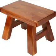 Sturdy Step Stool Footstool Solid Wooden Small Kids 11"D X 7"W X 7.5"H (Brown)