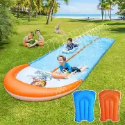 Slip and Slide Lawn Water Slide with 2 Bodyboards Kids Outdoor Game