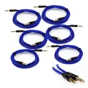 6X 3.5MM AUX AUXILIARY STRAIGHT AUDIO CABLE BLUE FOR NOKIA LUMIA 520 Q10 Z10 Z30