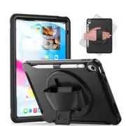 Tablet Case For iPad 10th with 360�� Kickstand/Hand Strap Shockproof-Black