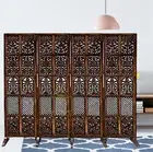Wooden Room Partitions room Dividers Screen Separator 4 Panel with Stand