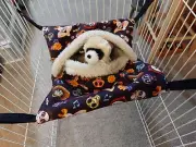 Ferret Hideaway Hammock - Day of the Dead Characters - Thick Sherpa Lining