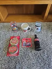 Vintage Coca-Cola Assortment Of 2 Glasses, 1 Mug, Coasters, Coke Bottle, Car Lot