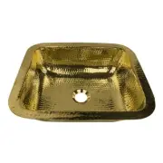 Nantucket REB 17" Hand Hammered Brass Rectangular Undermount Bathroom Sink