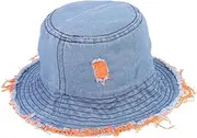 [VALICLUD] Elegant Ripped Denim Sun Protection Bucket Hat Breathable Stylish for Activities