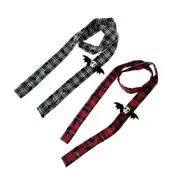 Skinny Scarf Harajuku Long Checked Scarf All Matching Thin Scarf Photo Neckwear