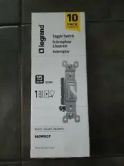 Legrand Pass & Seymour Single Pole Toggle Light Switch 10 Pack