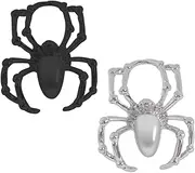 JEWEDECO Halloween Decor Spiderweb Rings 2pcs Retro Punk Style Party Accessories Unique Finger Bands for Adults Boys and Girls