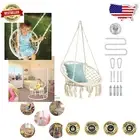 Macrame Hanging Swing Chair for 2-9 Year Olds - 230lbs Capacity - Off-White