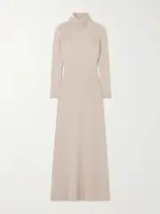 [TOM FORD] TOM FORD - Open-back Cashmere Turtleneck Maxi Dress - Neutral - large large Neutrals