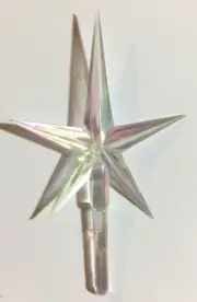 CLEAR AURORA IRIDESCENT MEDIUM STAR Ceramic Christmas Tree TOPPER 2"