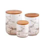 Canister Sets for Kitchen, Set of 3Ceramic Kitchen Canisters for White Decal