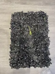NEW 16” H 25” W 4 Pieces Artificial Black Hydrangea Flower Panels Wall Faux