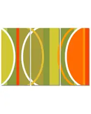 Ready2HangArt Geometric Study IIB 3 Piece Wrapped Canvas Wall Art Set