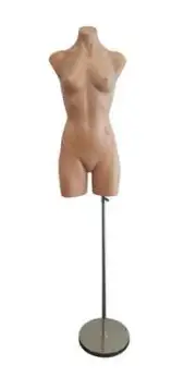 Plastic Female Mannequin Torso + Base Combo