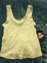 Art Class Girl’s Green ribbed tank top scalloped edge NWT sz S 6/6X