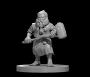 Dwarf Male Druid Warhammer Fighter Warrior NPC 28mm Scale DND D&D Tabletop Mini