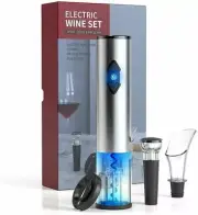 Battery Operated Electric Wine Bottle Opener Corkscrew Including Base Gift Set