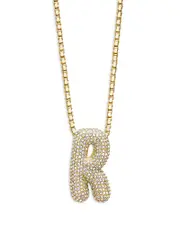 Baublebar Pave Bubble Initial Pendant Necklace, 18-21