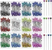 Swpeet Sewing Pins Multicolor Head Pins Assortment Kit, Straight Quilting Pins Pearlized Ball Head Quilting Pins, Pearl Head Pins for Crafting Dressmaker DIY Craft Fabric Sewing Decorations