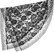 [DEARMAMY] Women Scarf Halloween Bride Veil Lace Mantilla Ladies Scarves Head Scarf for Women Chemo Fashion Neckerchief Catholic Veils Headscarf Palestine Scarf Head Blusher Pagan Black