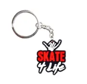 Skateboard Keyring Skate 4 Life Key Chain Ring Skate Shoes Skater Deck Bag Clip