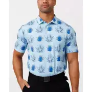 NWT MEN'S WAGGLE GOLF DEVIL'S WATER POLO LIGHT BLUE SZ MEDIUM