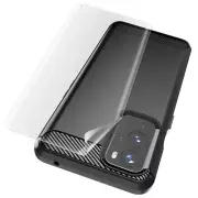 Clear Hydrogel Screen Protector Carbon Fiber TPU Case for OnePlus 9 Smart phone