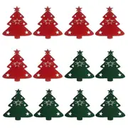 12Pcs Christmas Tableware Holder Flatware Bag Xmas Tree Cutlery Pockets Dinner Knife Fork Covers for Holiday Home Party Decorations