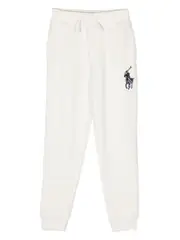 Ralph Lauren Kids Polo Pony-embroidered track pants - White