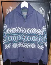 NWT Pendleton High Grade Western Aztec Snowflake Blue Wool Jacket