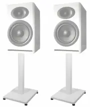Pair 21” Steel White Stands For Audioengine A5+ Bookshelf Speakers