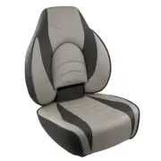Springfield Fish Pro Fold Down Boat Seat Chair High Back Cushion Charcoal/Grey