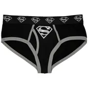 DC Comics Superman Silver Logo Men's Underwear Fashion Briefs Black Large (36-38)