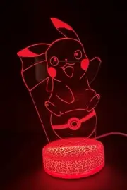 Pikachu 3D Night Light Multi Color Changing Illusion Lamp For Kids Gift