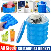 Revolutionary Space Saving Silicone Ice Bucket Tray Drink Holder Cube Maker