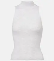 [Brunello Cucinelli] Brunello Cucinelli Ribbed-knit turtleneck top AU 18 grey