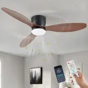 52 inch Ceiling Fans with Lights and Remote, Farmhouse Flush Mount Ceiling Fa...